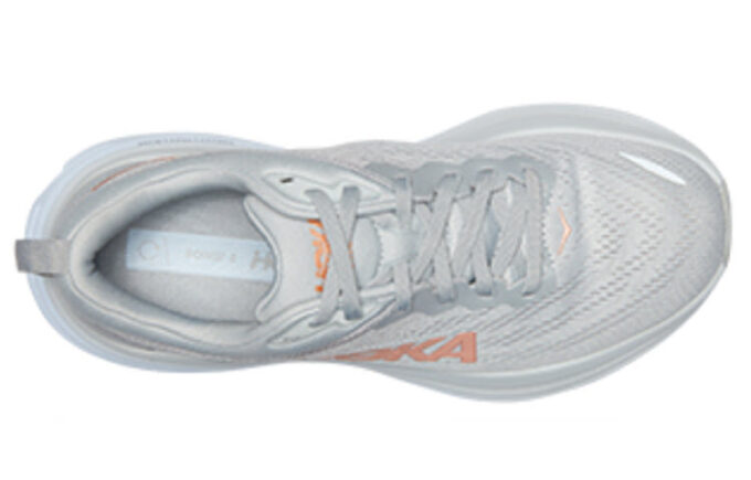 (WMNS) Bondi 8 Wide D &lsquo;Gris clair orange&rsquo;